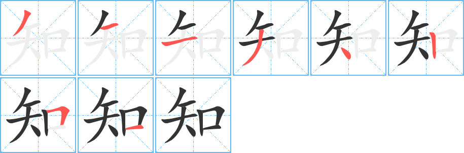 知字的笔顺分步演示