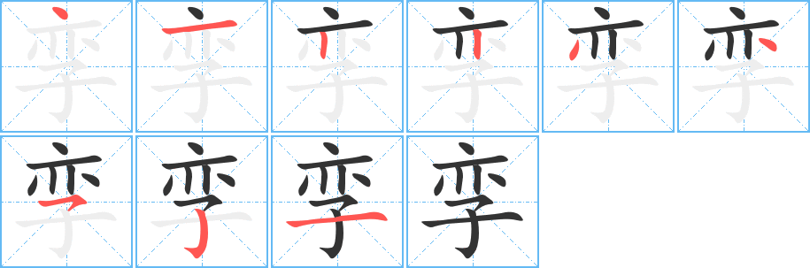 孪字的笔顺分步演示